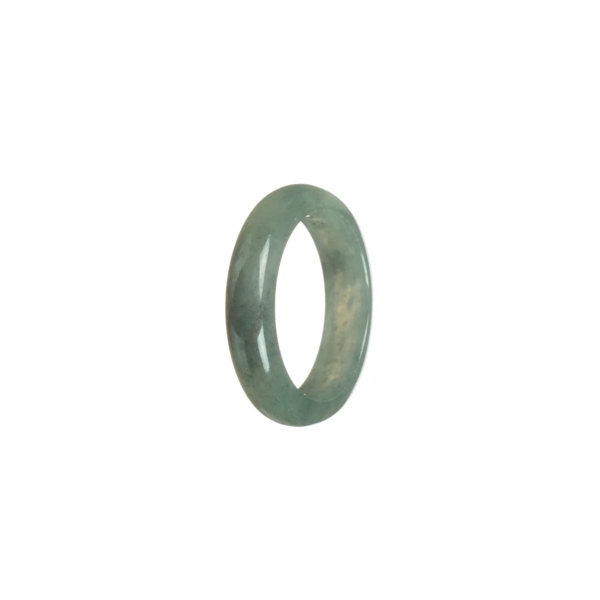 Real Green with Grey Jadeite Jade Band - Size S - Image 3
