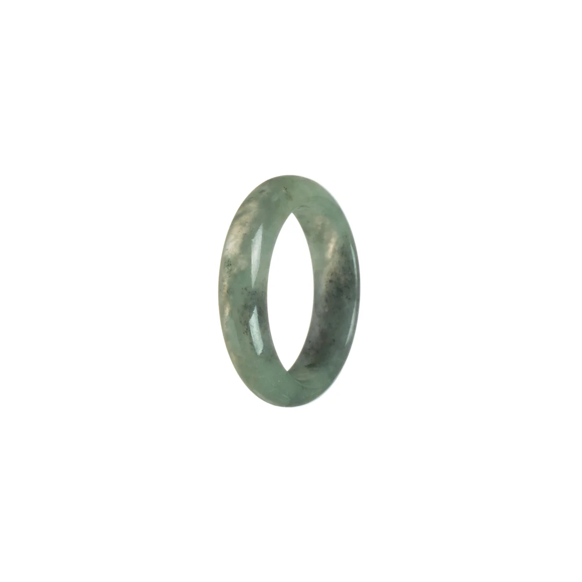 Genuine Olive green with Dark Grey Jadeite Jade Band - Size T - Image 3