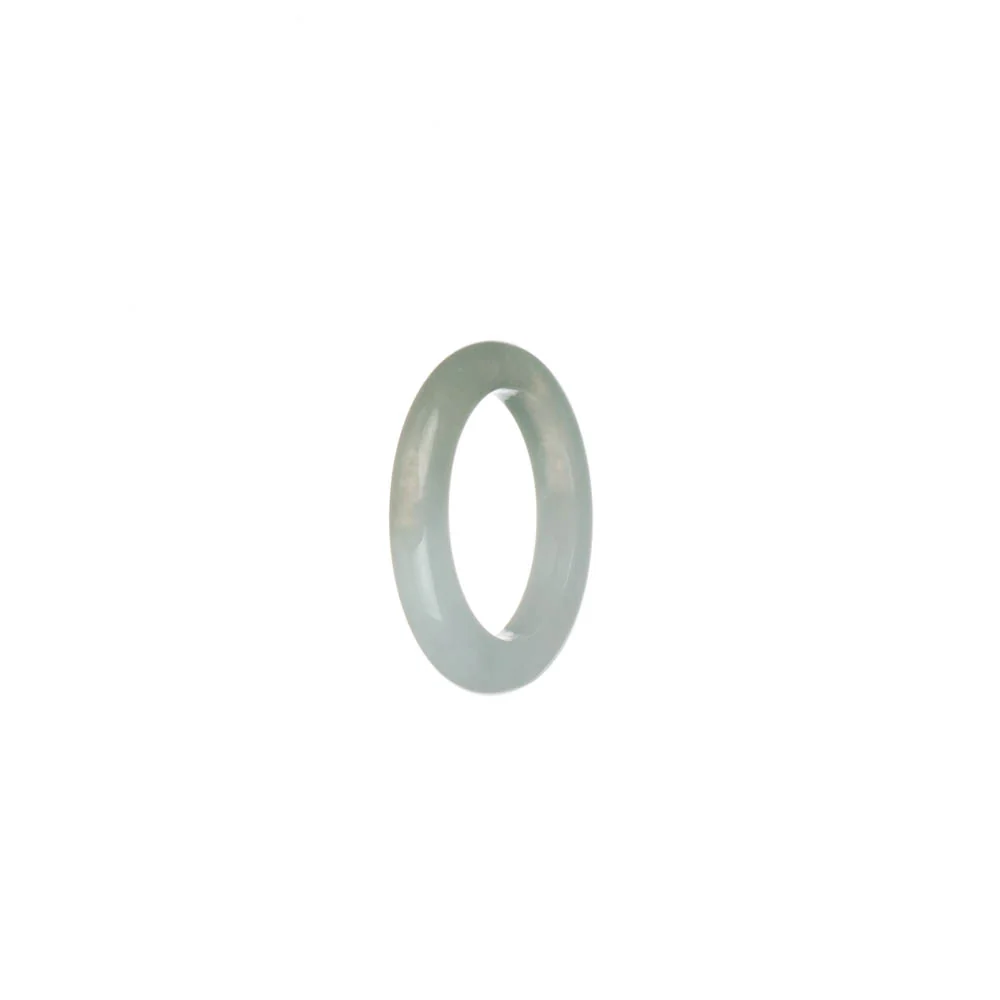 Real Green and White Burma Jade Band - US 5.75 - Image 2