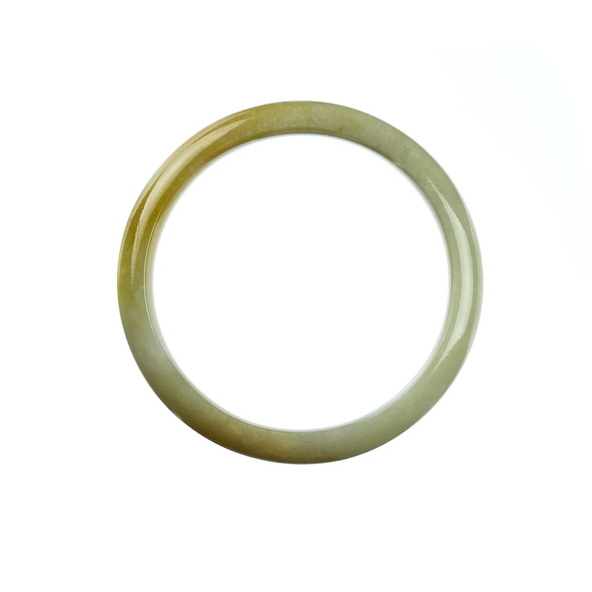 Genuine Grade A Green Brown Burmese Jade Bracelet - 57mm Half Moon - Image 3