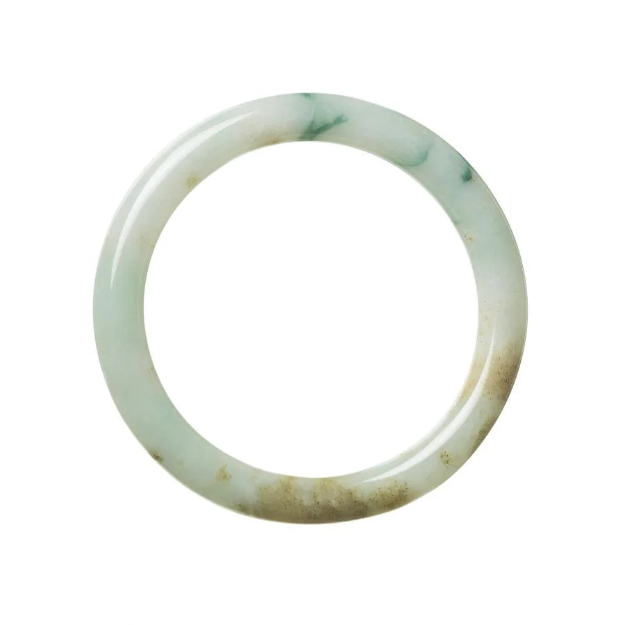 Genuine Grade A Green Brown Mix Jadeite Bangle Bracelet - 63mm Round - Image 3