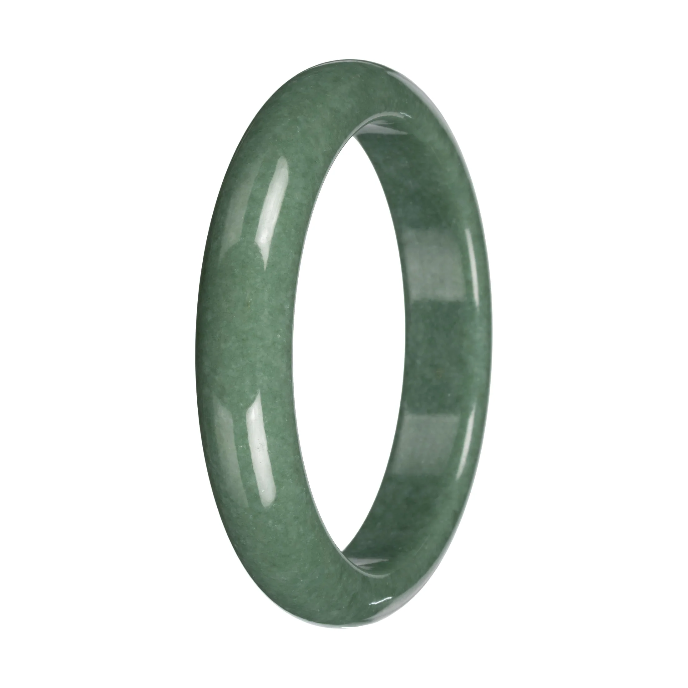 Green Burmese Jade Bangle Bracelet – Half Moon (56mm–63mm) - Image 2
