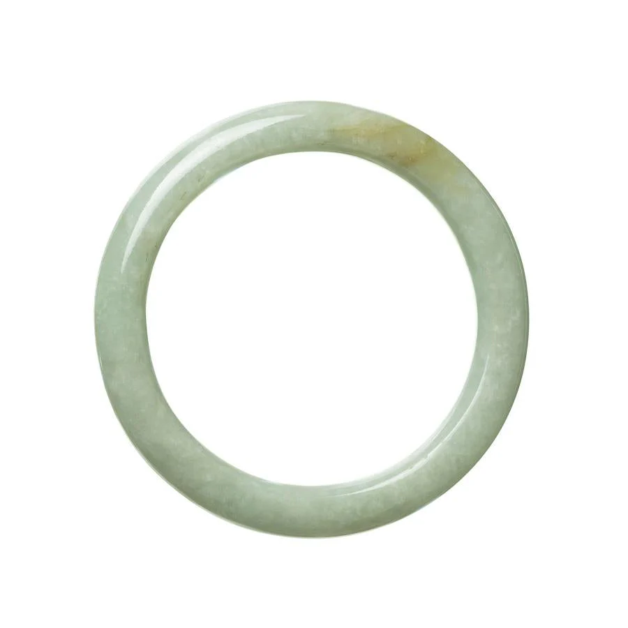 Genuine Untreated Green Jadeite Jade Bangle Bracelet - 59mm Semi Round - Image 2