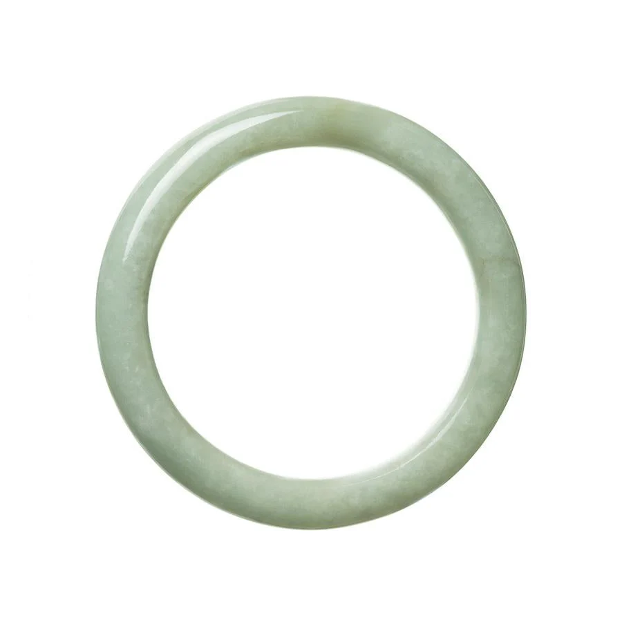 Genuine Untreated Green Jadeite Jade Bangle Bracelet - 59mm Semi Round - Image 3