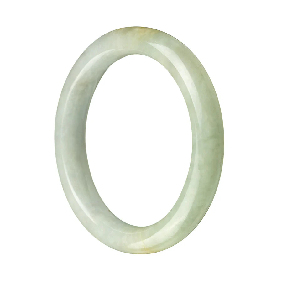Authentic Type A Green Jade Bracelet - 57mm Semi Round