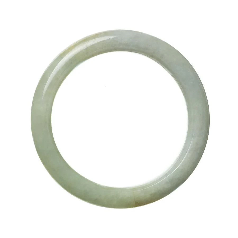 Authentic Type A Green Jade Bracelet - 57mm Semi Round - Image 2