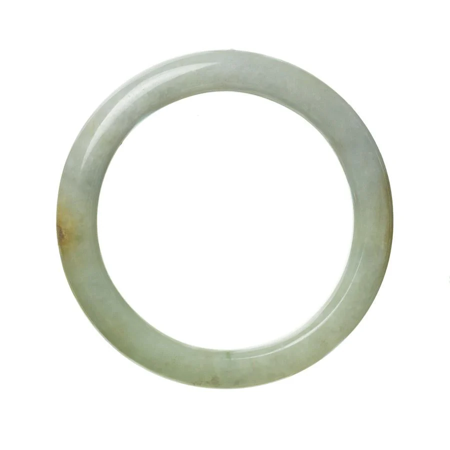 Authentic Type A Green Jade Bracelet - 57mm Semi Round - Image 3