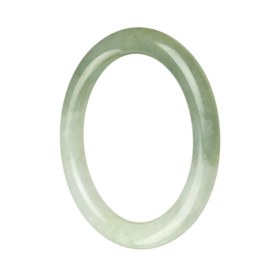 Genuine Grade A Green Jadeite Bangle - 57mm Semi Round
