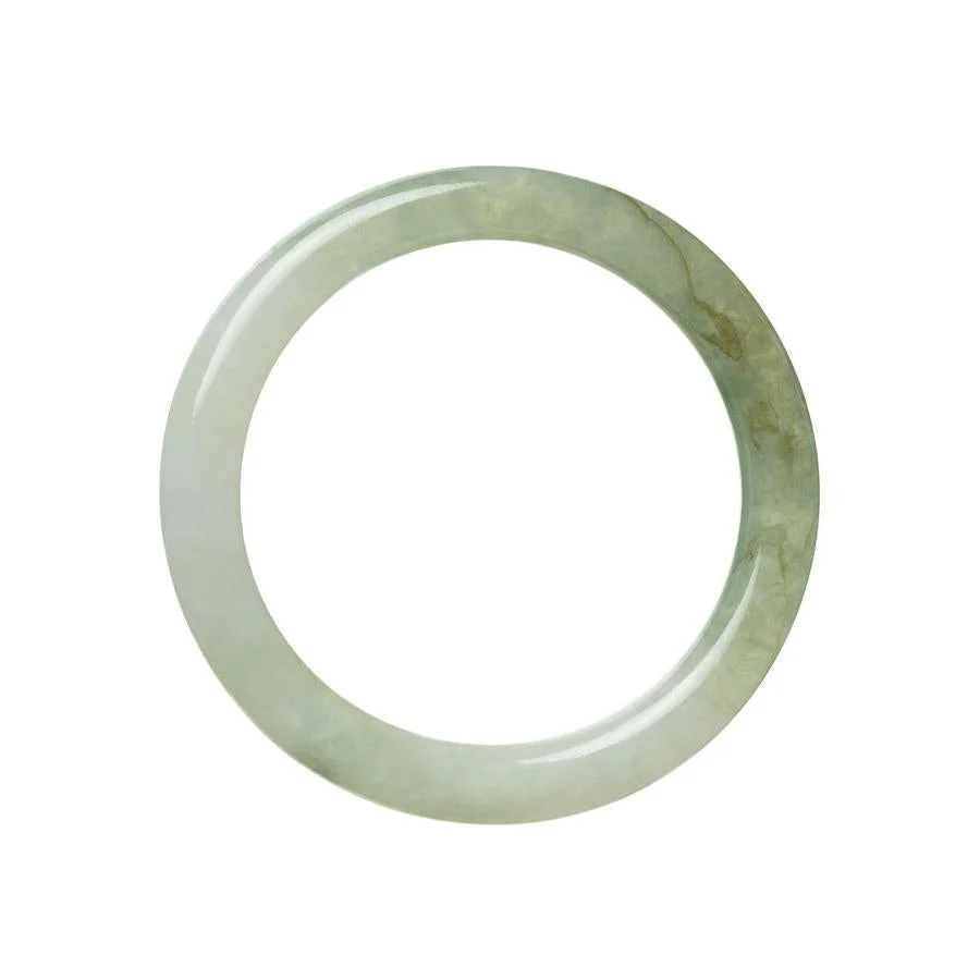 Genuine Grade A Green Jadeite Bangle - 57mm Semi Round - Image 2