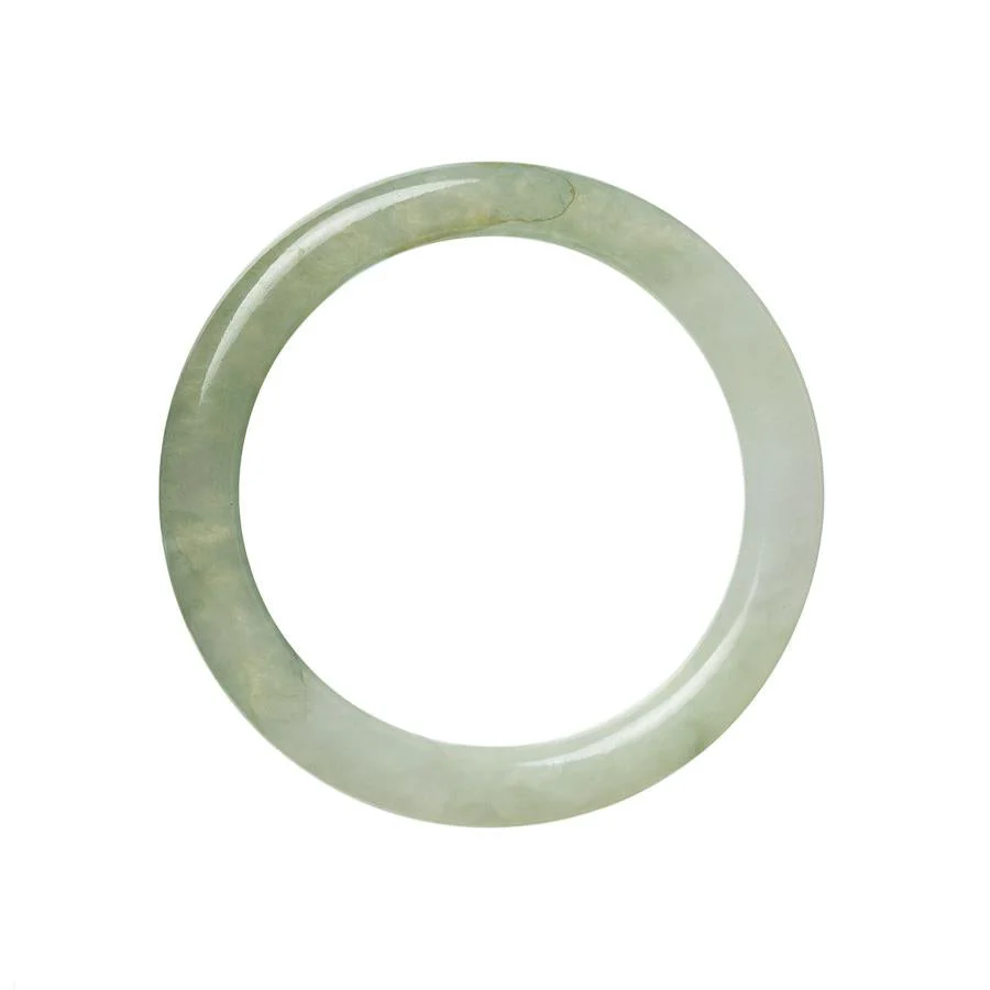Genuine Grade A Green Jadeite Bangle - 57mm Semi Round - Image 3