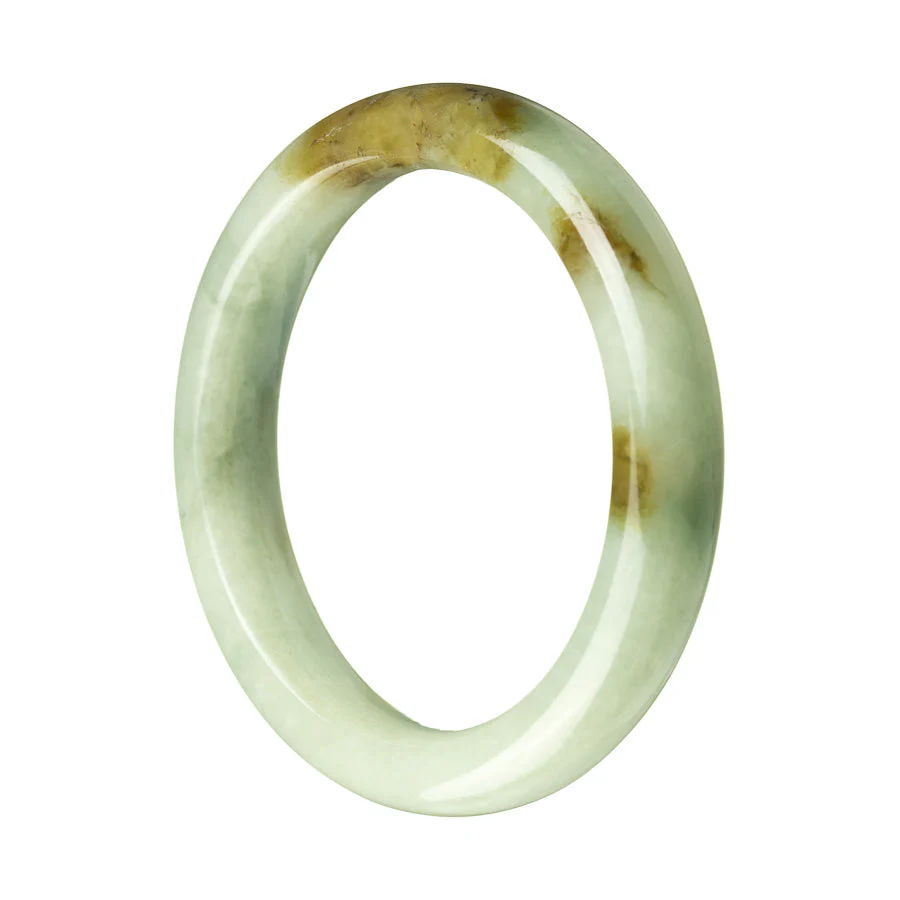Genuine Grade A Green Burma Jade Bangle Bracelet - 58mm Semi Round