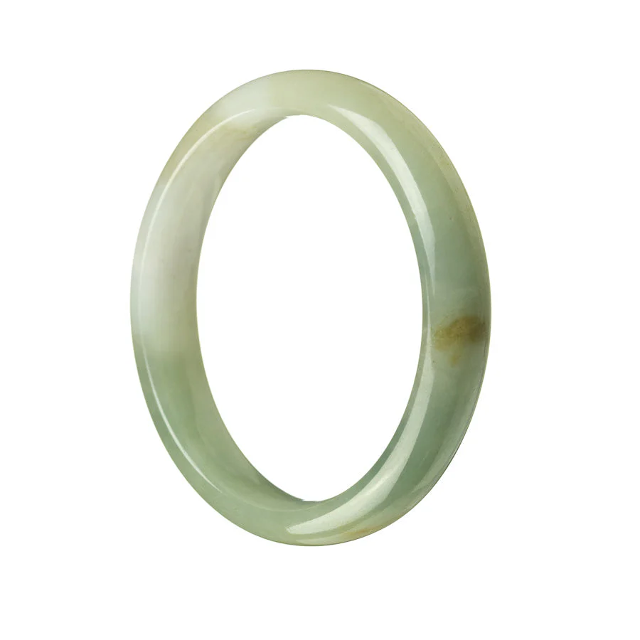 Genuine Grade A Green Jadeite Jade Bangle - 56mm Half Moon