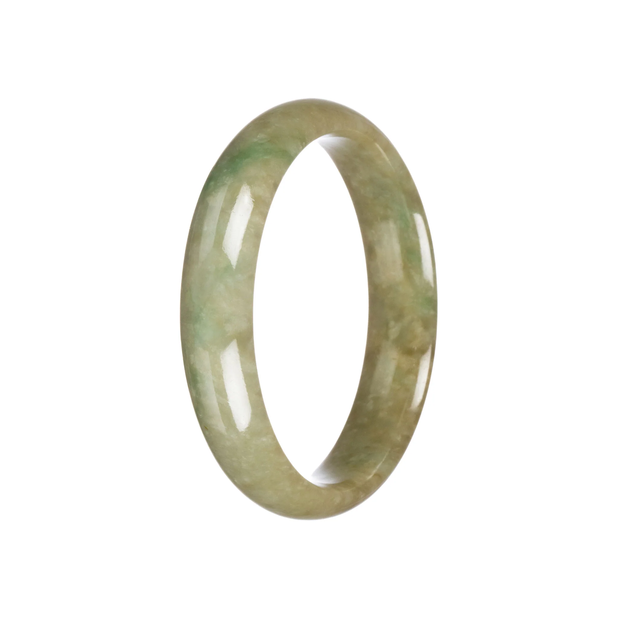 Authentic Natural Green Jade Bracelet - 59mm Half Moon - Image 2