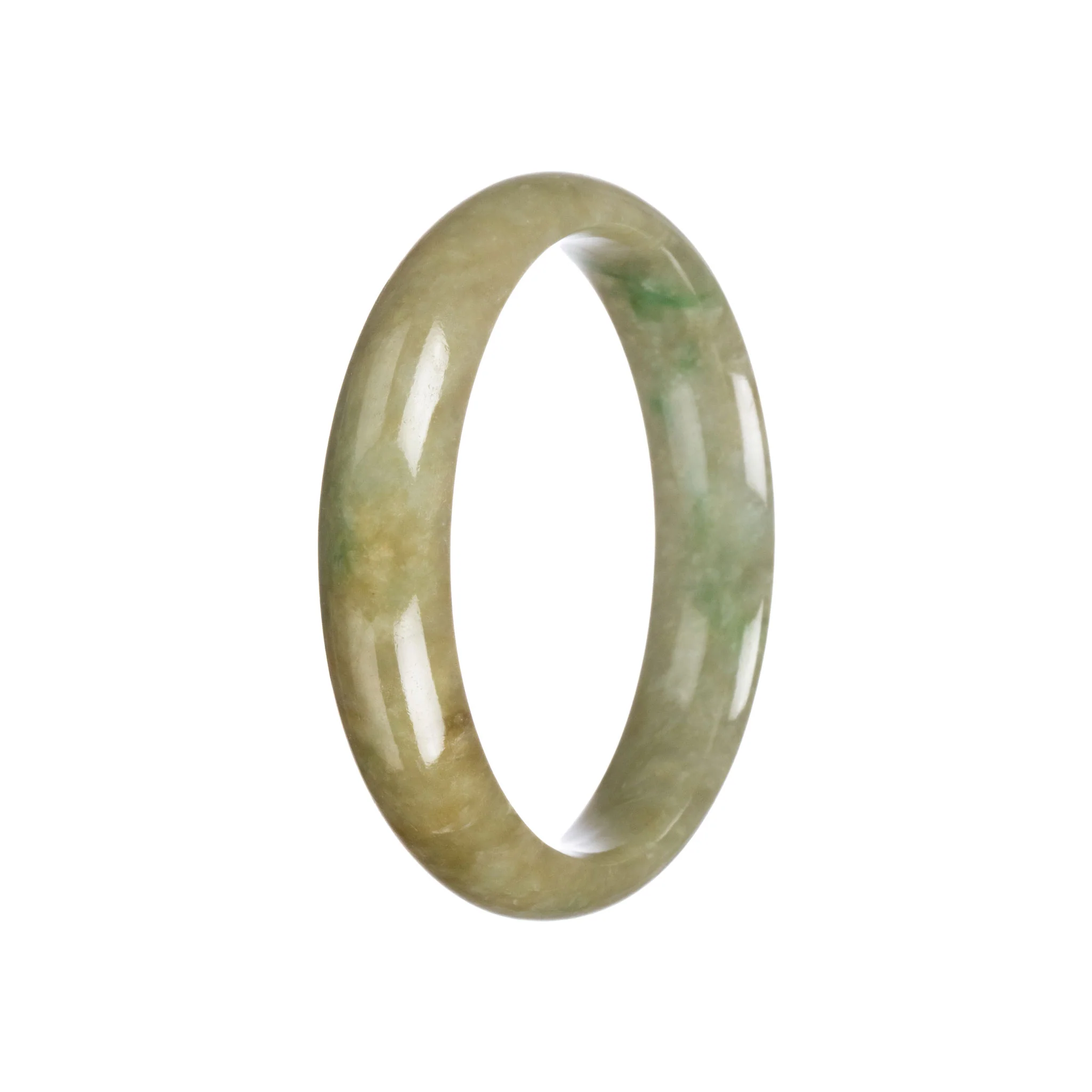 Authentic Natural Green Jade Bracelet - 59mm Half Moon - Image 3