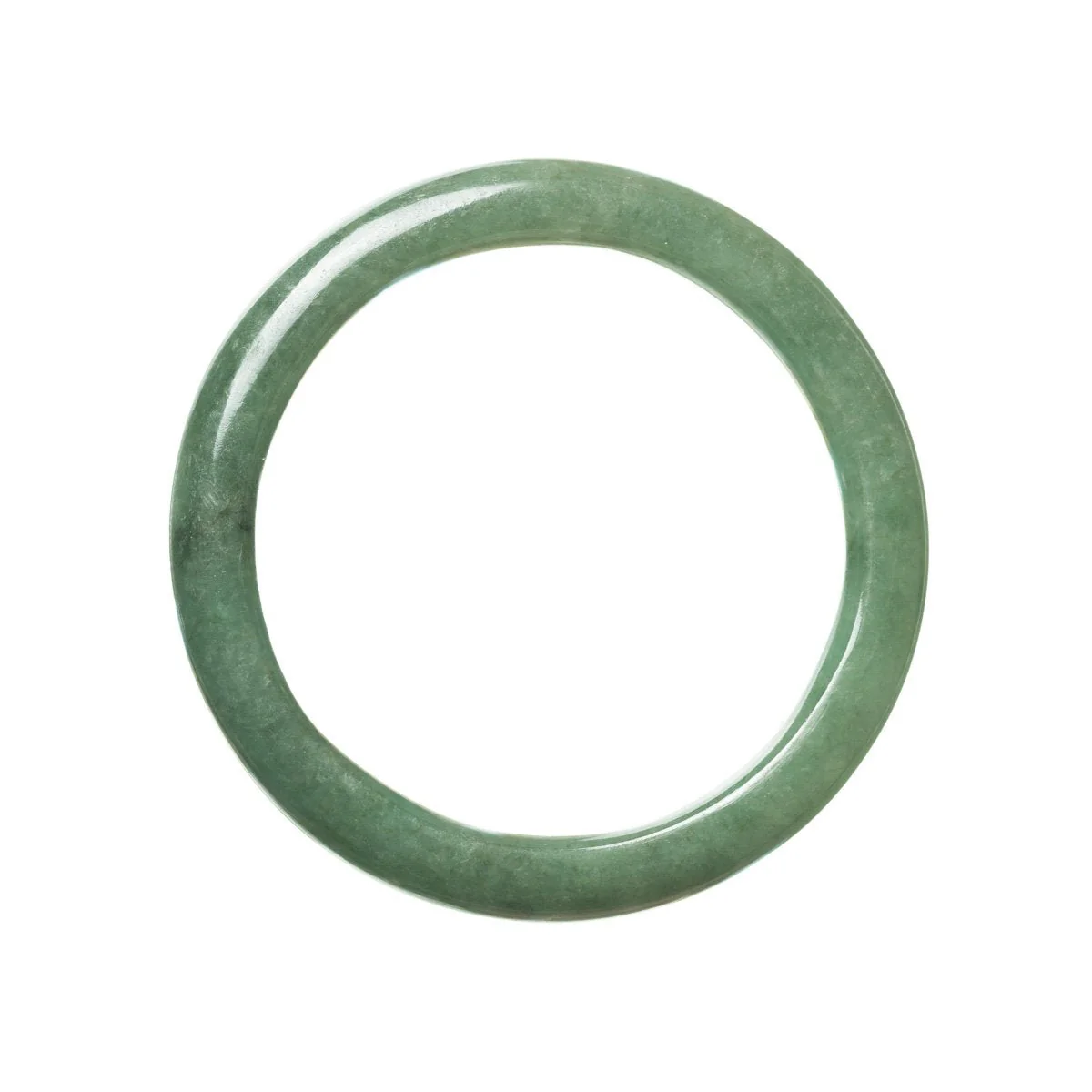 Genuine Grade A Green Jade Bracelet - 59mm Semi Round - Image 2