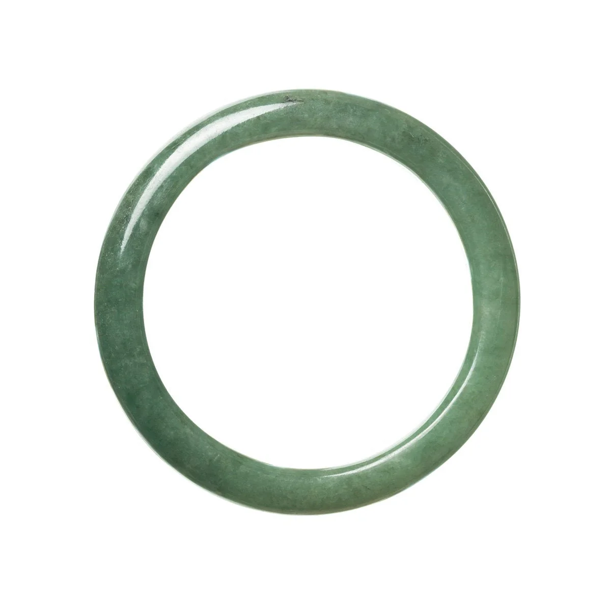 Genuine Grade A Green Jade Bracelet - 59mm Semi Round - Image 3