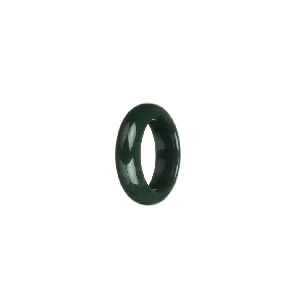 Certified Green Burmese Jade Band - US 6 - Image 2