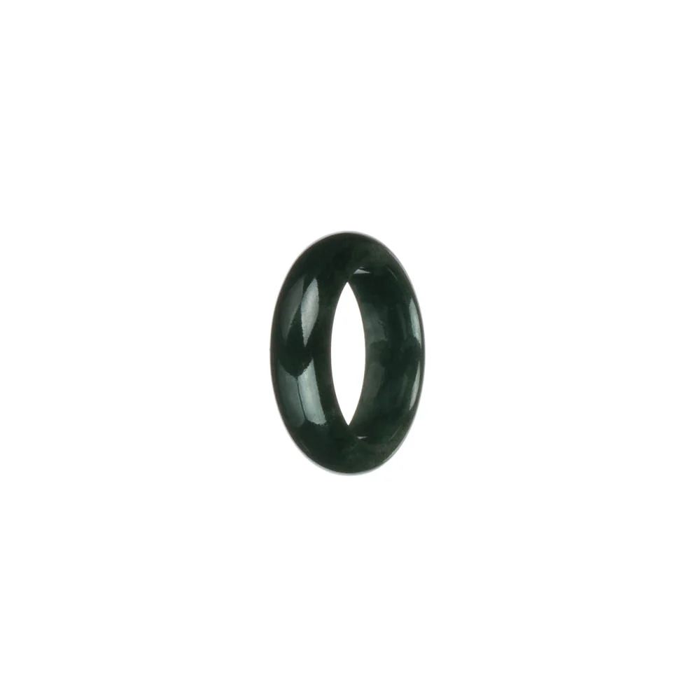 Certified Green Burmese Jade Band - US 6 - Image 3