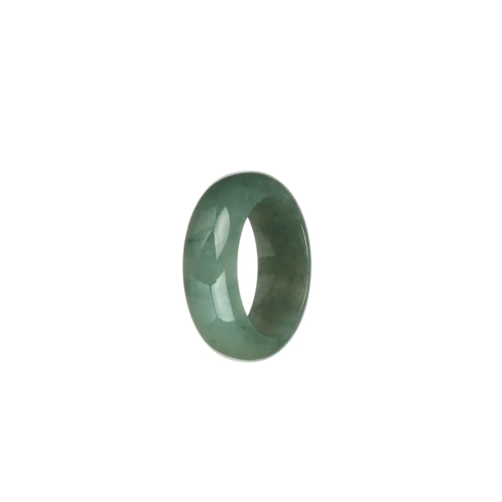 Genuine Green Burma Jade Ring  - US 8 - Image 2