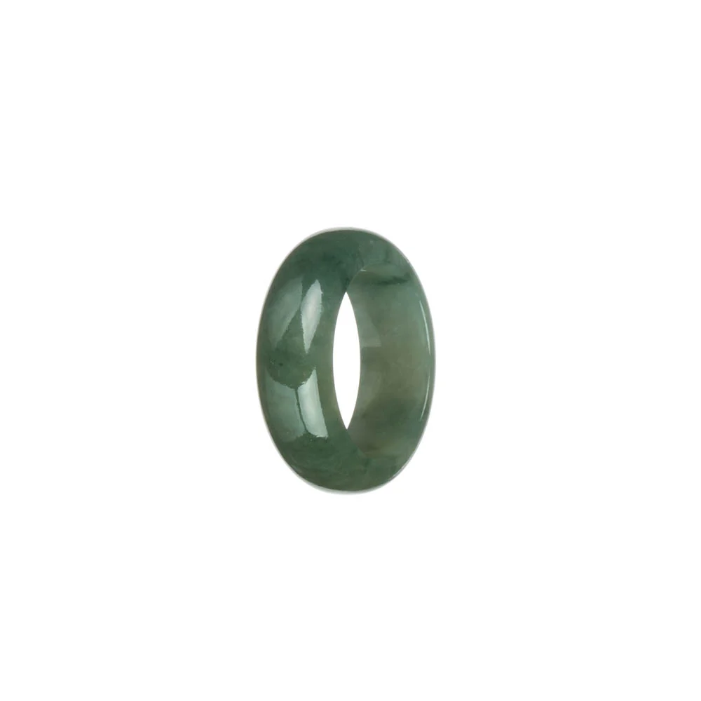 Genuine Green Burma Jade Ring  - US 8 - Image 3