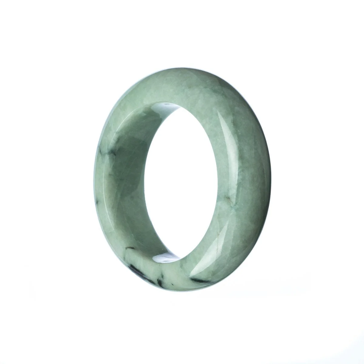 Genuine Type A Green Jade Bangle - Child Semi Round