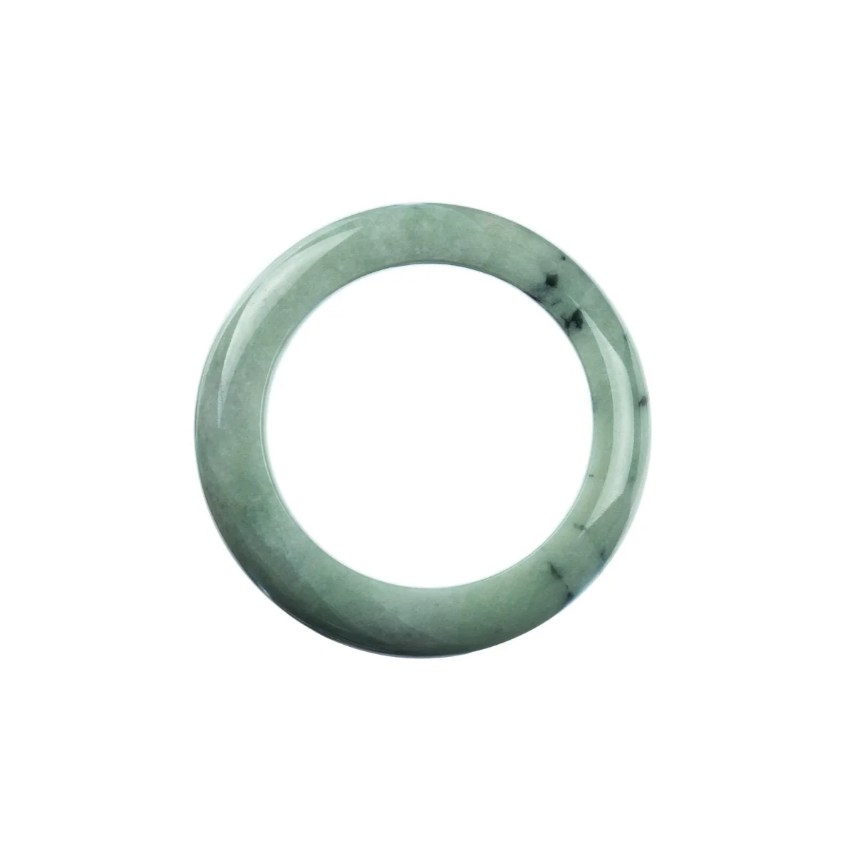 Genuine Type A Green Jade Bangle - Child Semi Round - Image 3