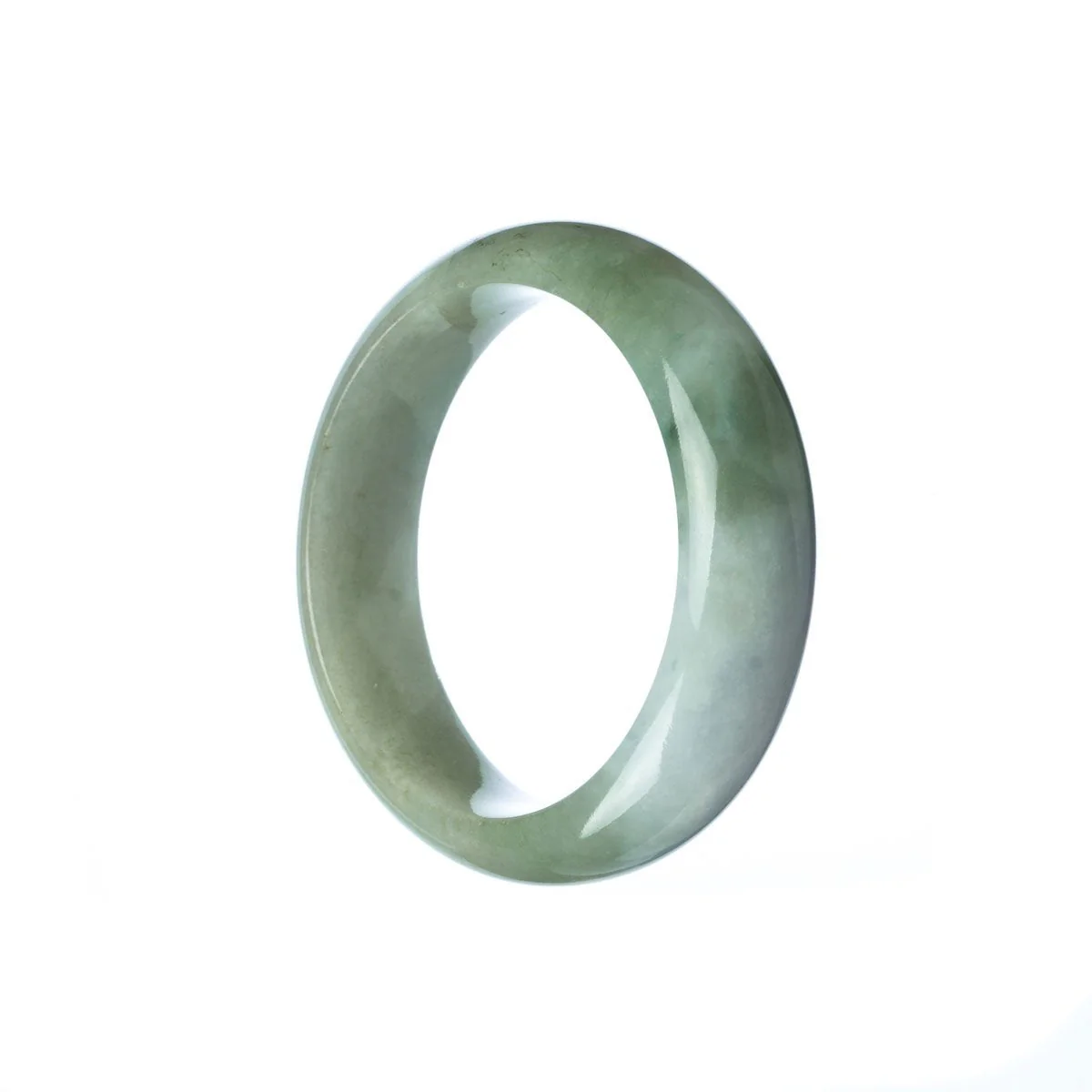 Certified Natural Green Jadeite Bangle Bracelet - Child Half Moon - Image 2