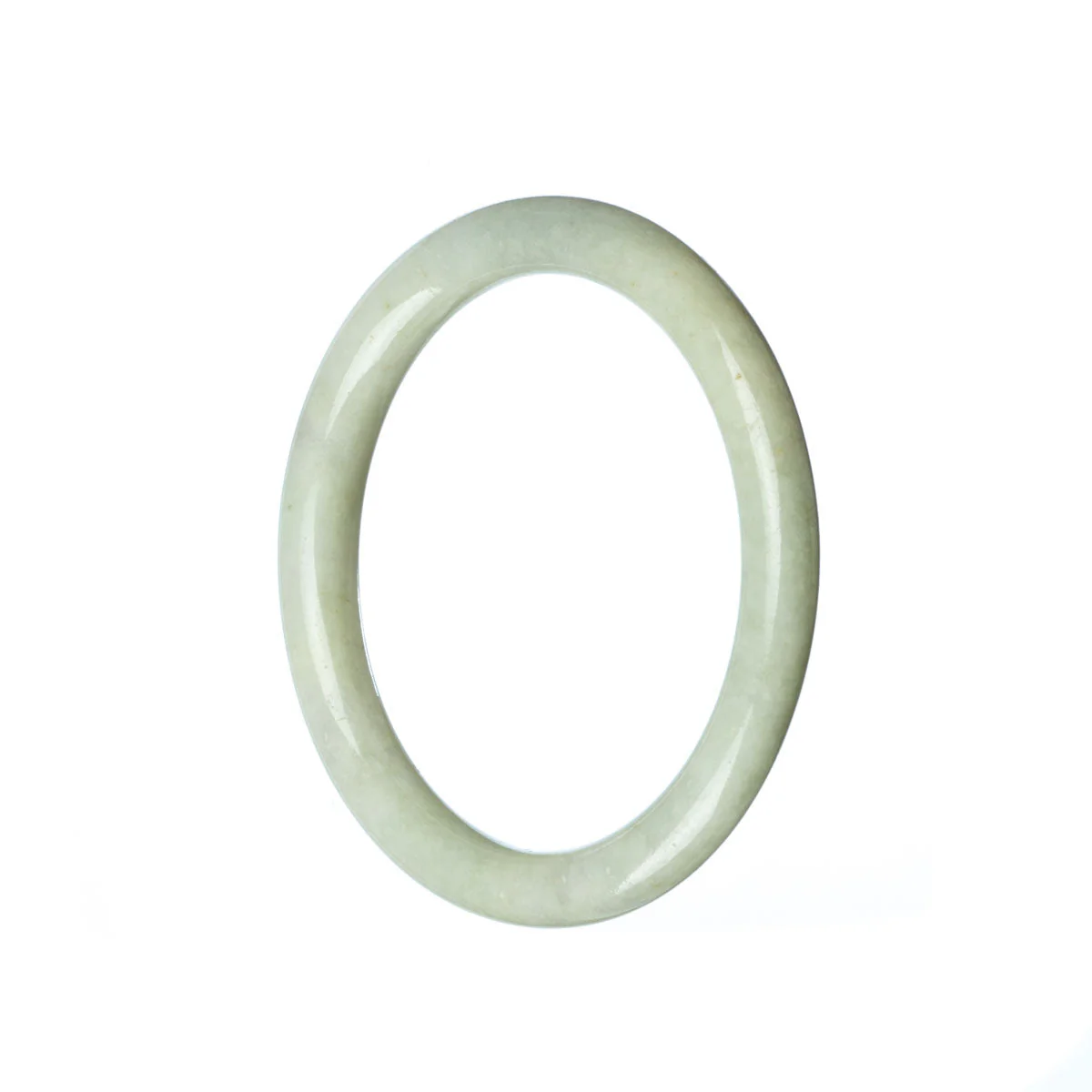 Genuine Type A Green Burmese Jade Bangle - 53mm Petite Round