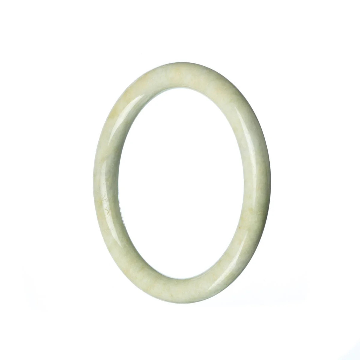 Genuine Type A Green Burmese Jade Bangle - 53mm Petite Round - Image 2