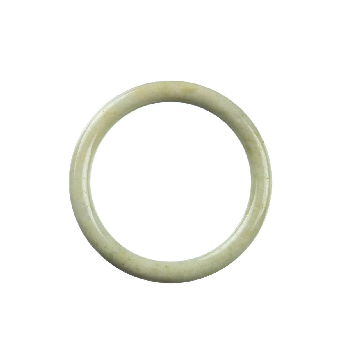 Genuine Type A Green Burmese Jade Bangle - 53mm Petite Round - Image 3