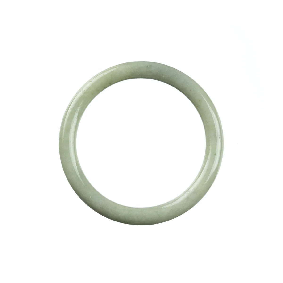 Genuine Type A Green Burmese Jade Bangle - 53mm Petite Round - Image 4