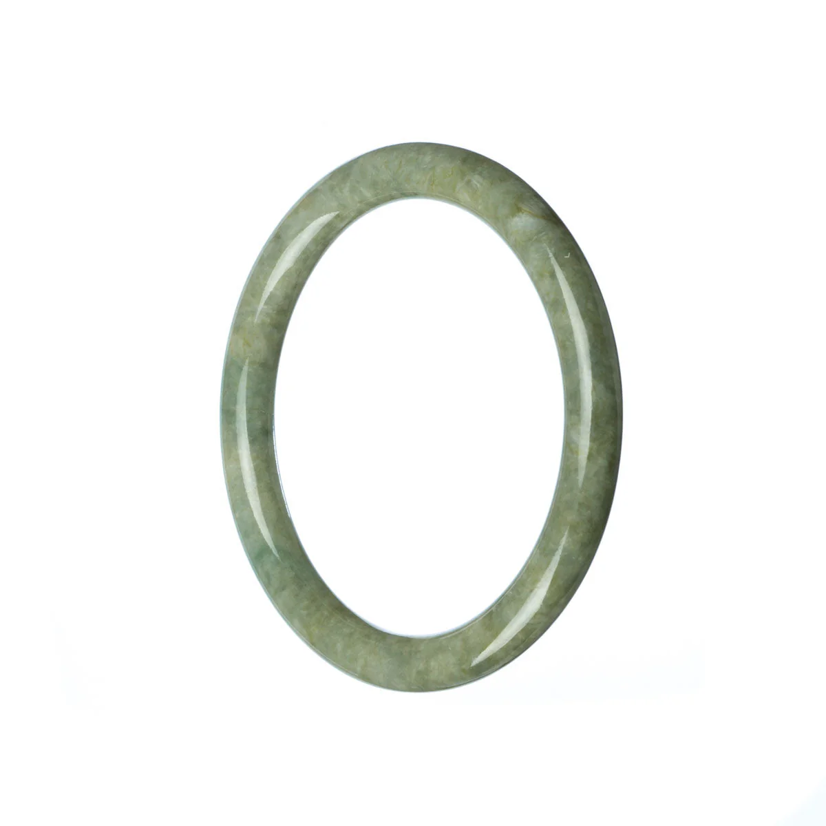 Certified Grade A Green Burmese Jade Bangle - 53mm Petite Round