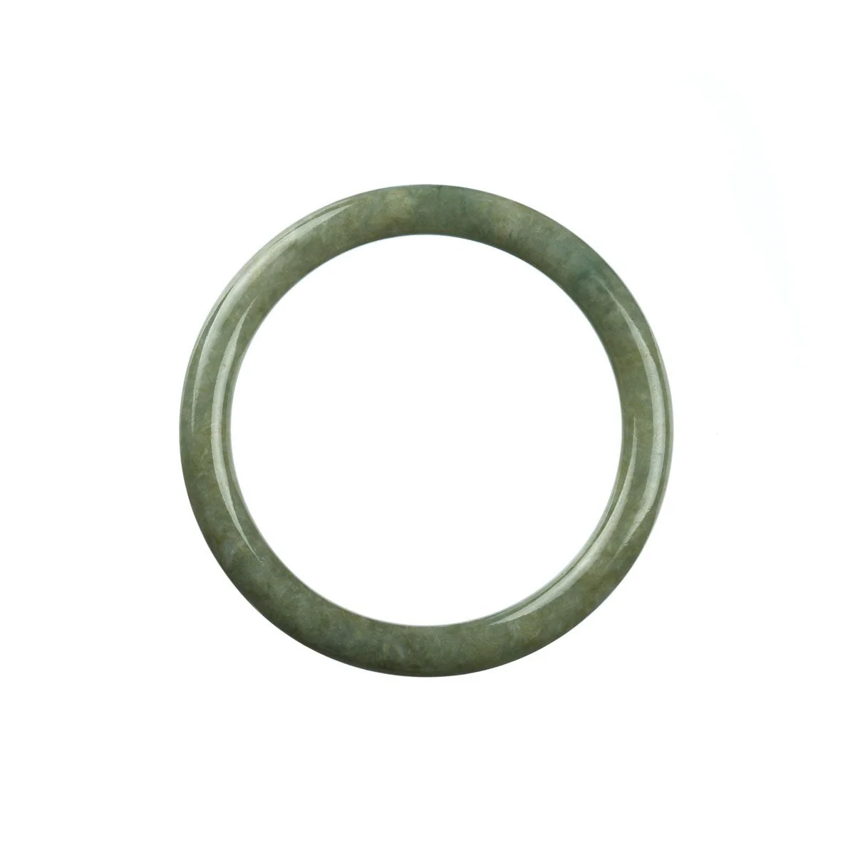 Certified Grade A Green Burmese Jade Bangle - 53mm Petite Round - Image 4