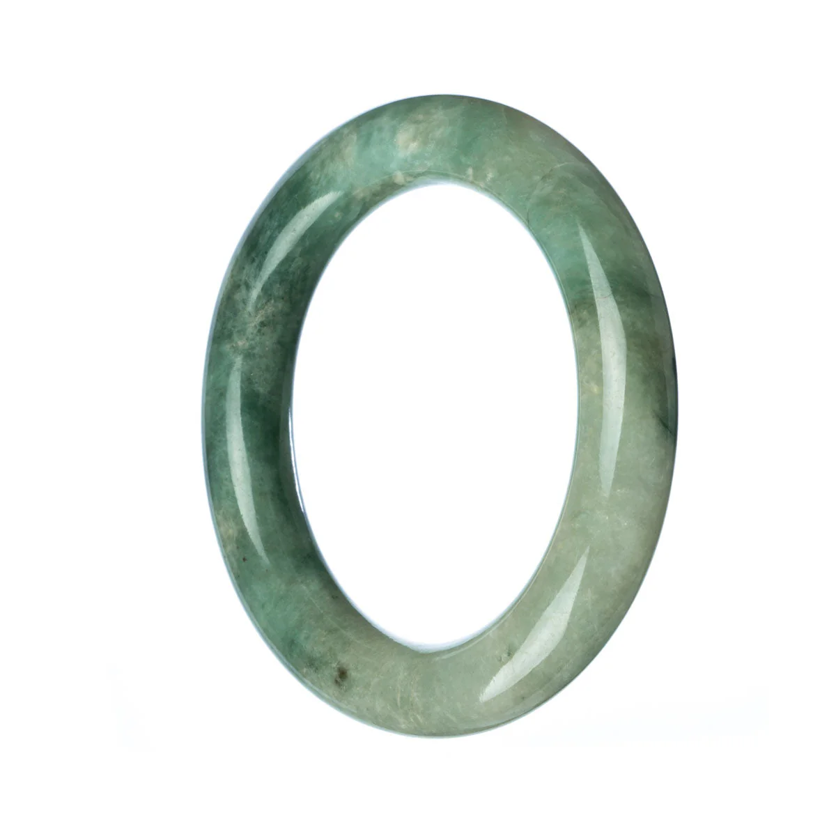 Genuine Natural Green Burma Jade Bracelet - 55mm Round