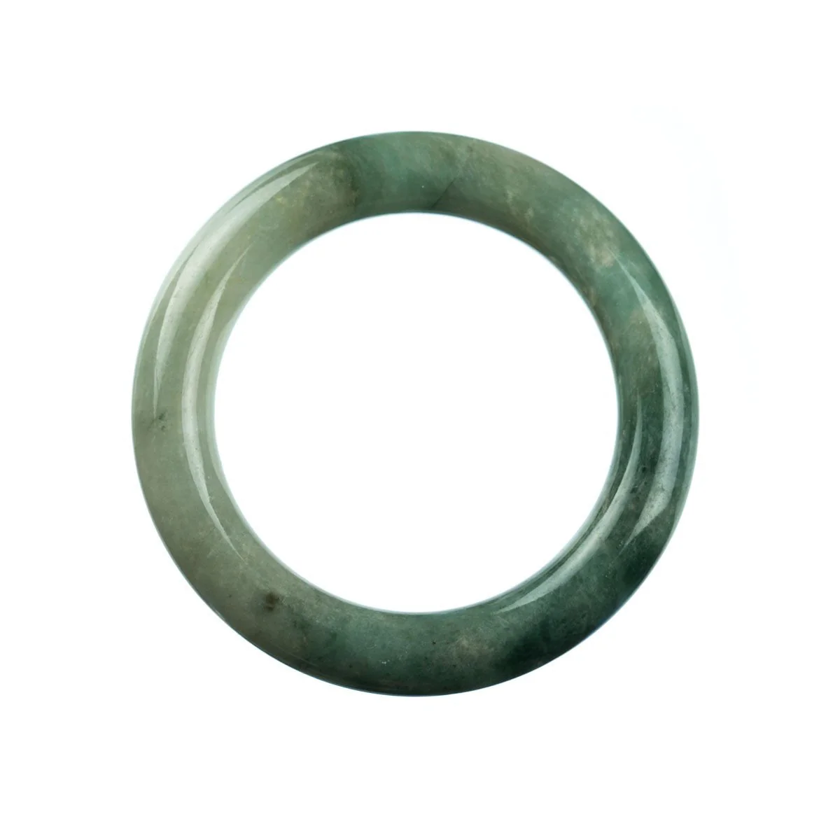 Genuine Natural Green Burma Jade Bracelet - 55mm Round - Image 3