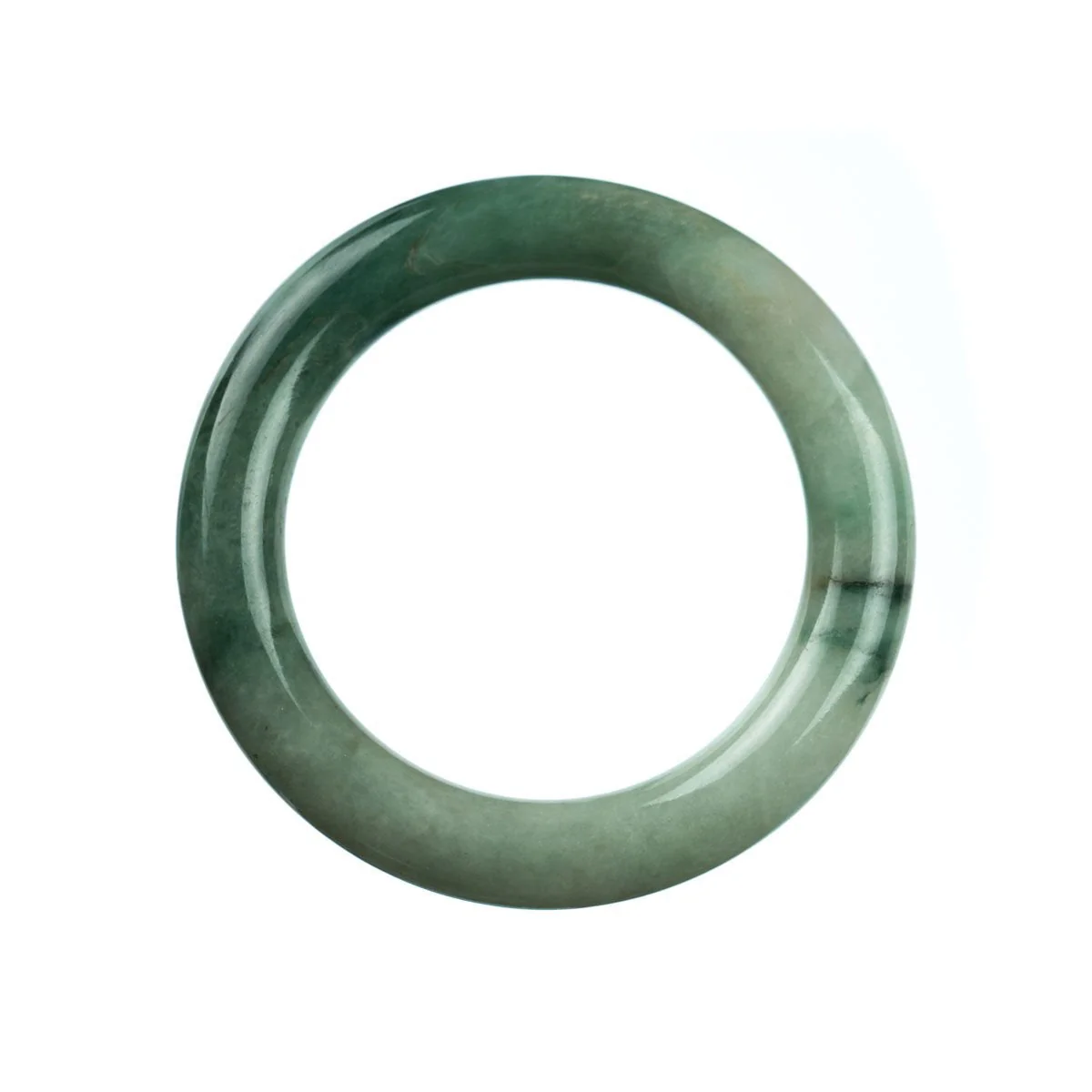 Genuine Natural Green Burma Jade Bracelet - 55mm Round - Image 4