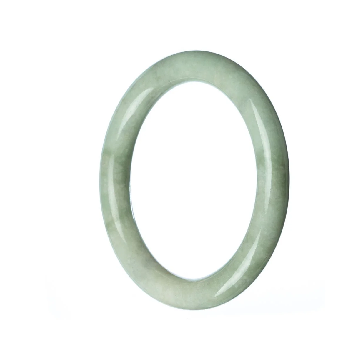 Genuine Grade A Green Jade Bangle - 55mm Round - Image 2