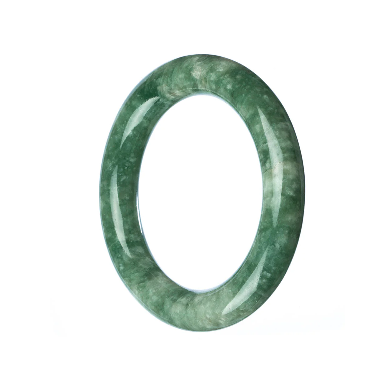 Genuine Grade A Green Jadeite Jade Bangle - 52mm Round