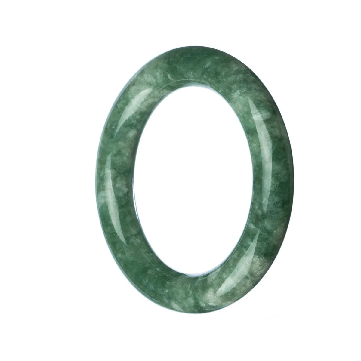 Genuine Grade A Green Jadeite Jade Bangle - 52mm Round - Image 2