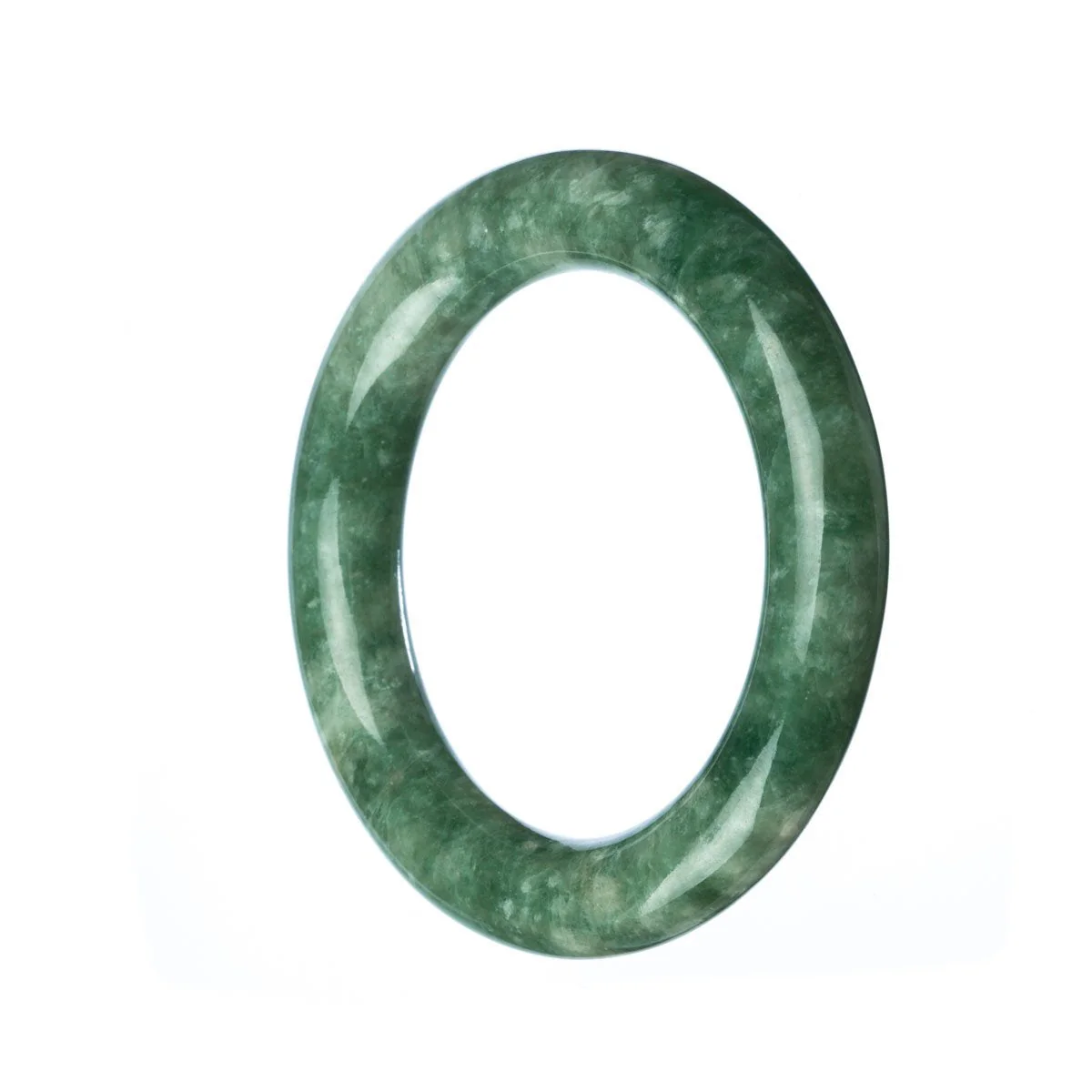 Genuine Grade A Green Jadeite Jade Bangle - 52mm Round - Image 3