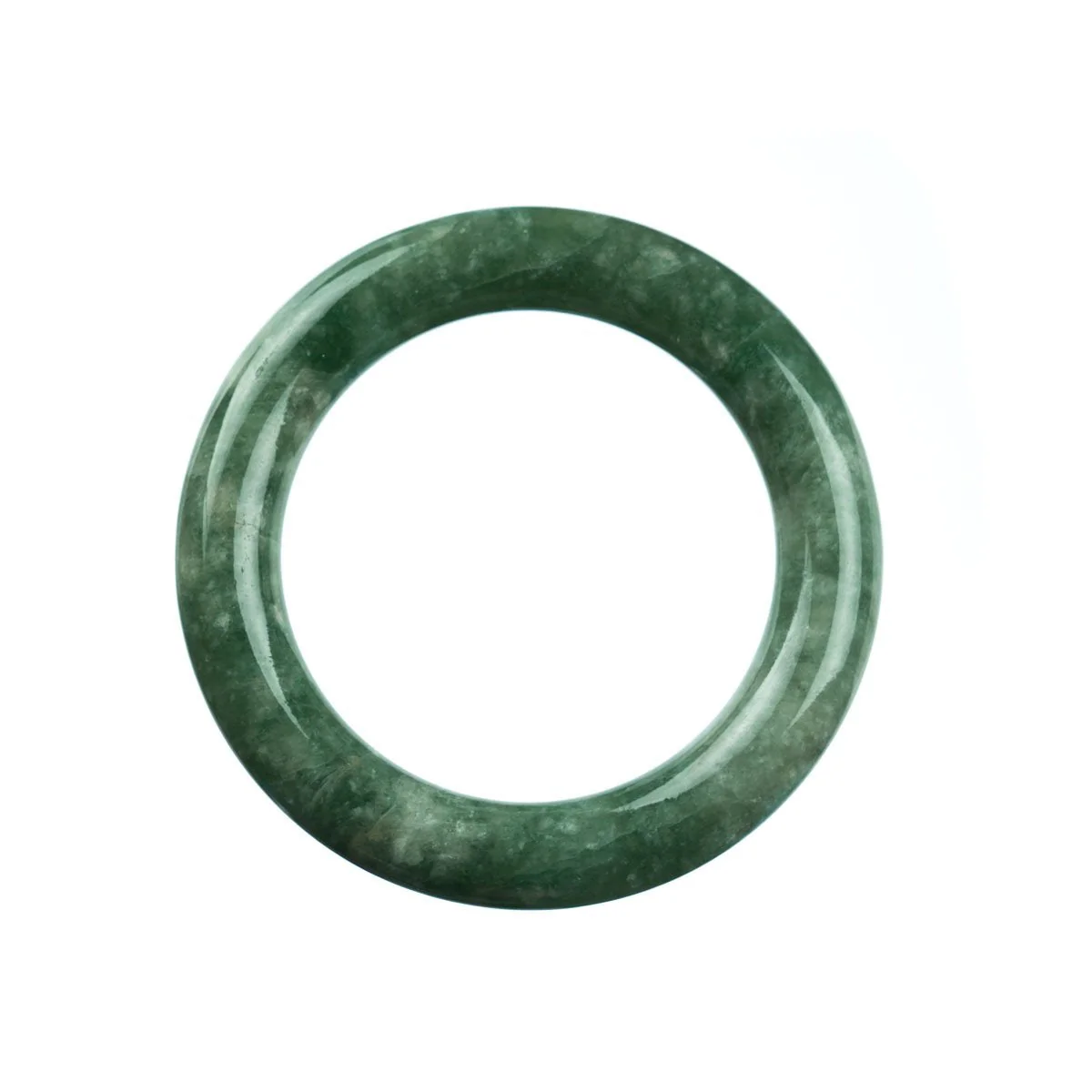 Genuine Grade A Green Jadeite Jade Bangle - 52mm Round - Image 4