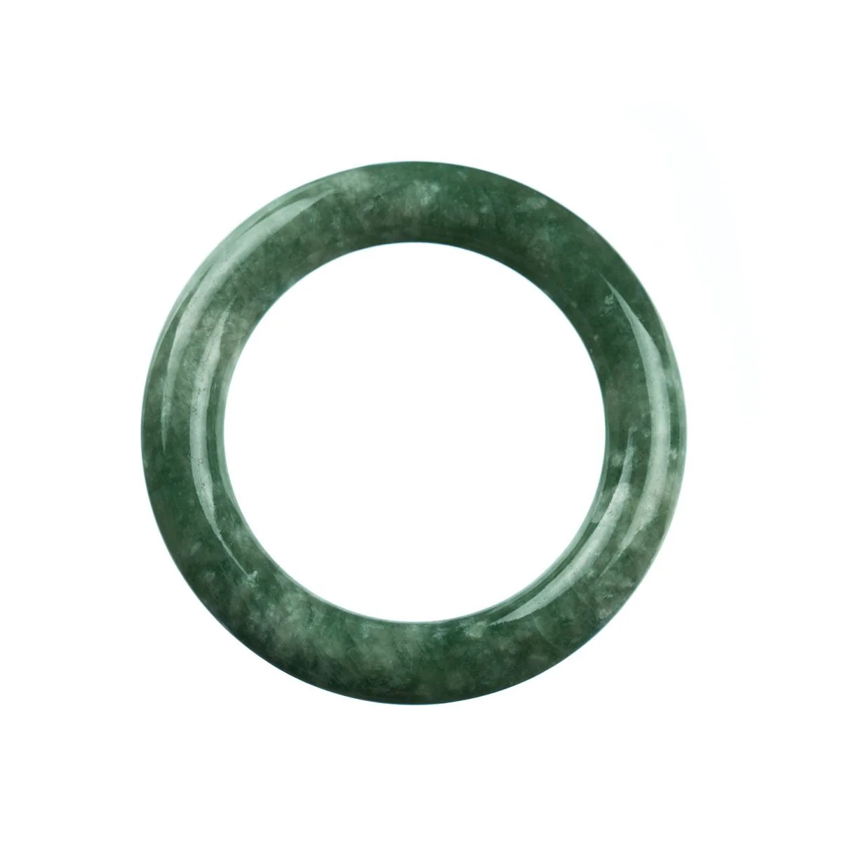 Genuine Grade A Green Jadeite Jade Bangle - 52mm Round - Image 5