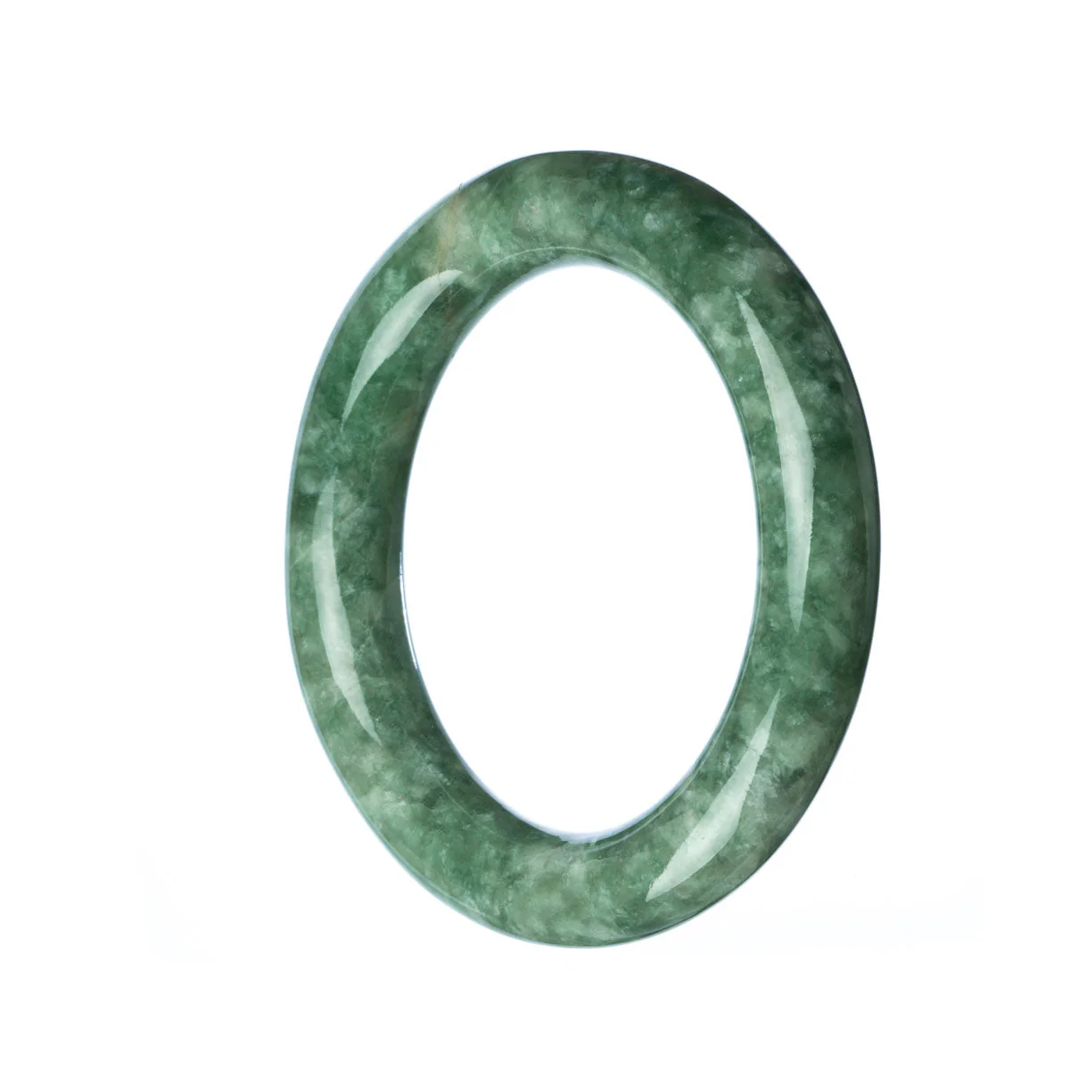 Genuine Grade A Green Burmese Jade Bangle Bracelet - 52mm Round