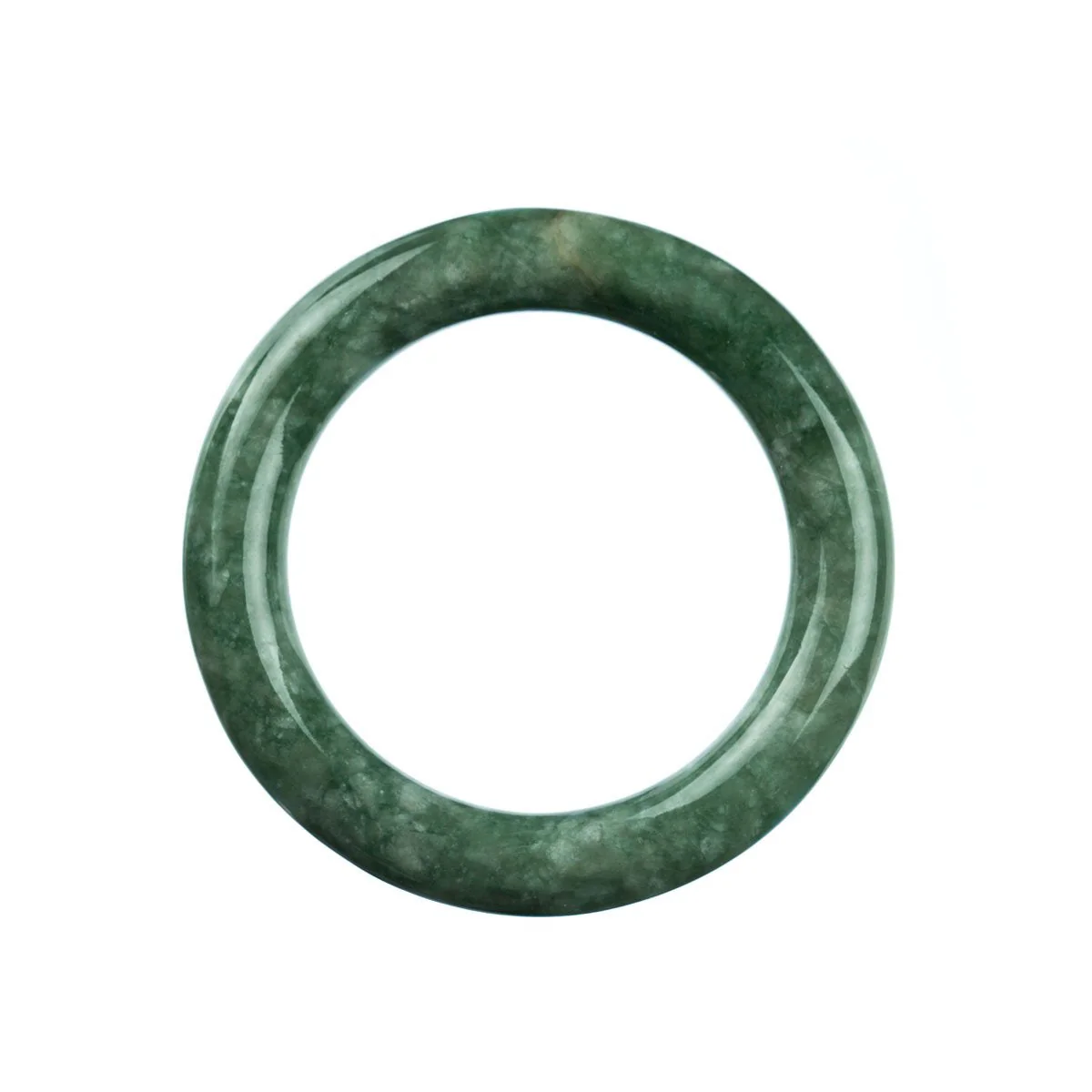 Genuine Grade A Green Burmese Jade Bangle Bracelet - 52mm Round - Image 4