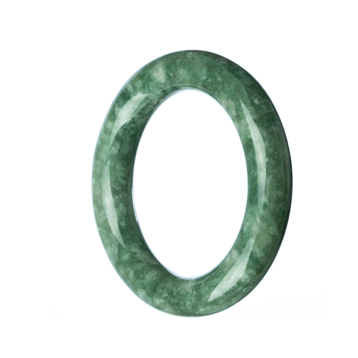 Real Untreated Green Jadeite Bangle - 52mm Round