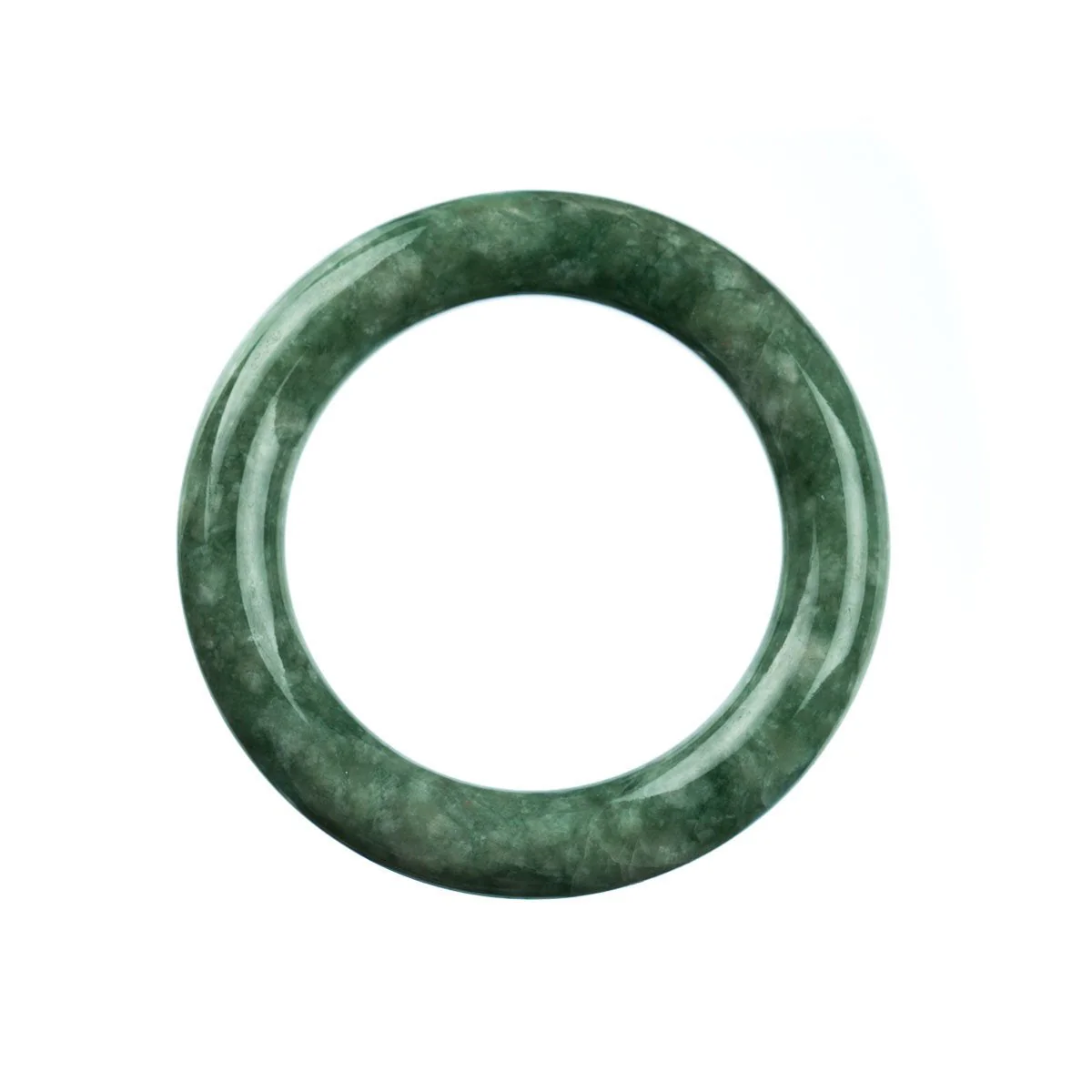 Real Untreated Green Jadeite Bangle - 52mm Round - Image 3