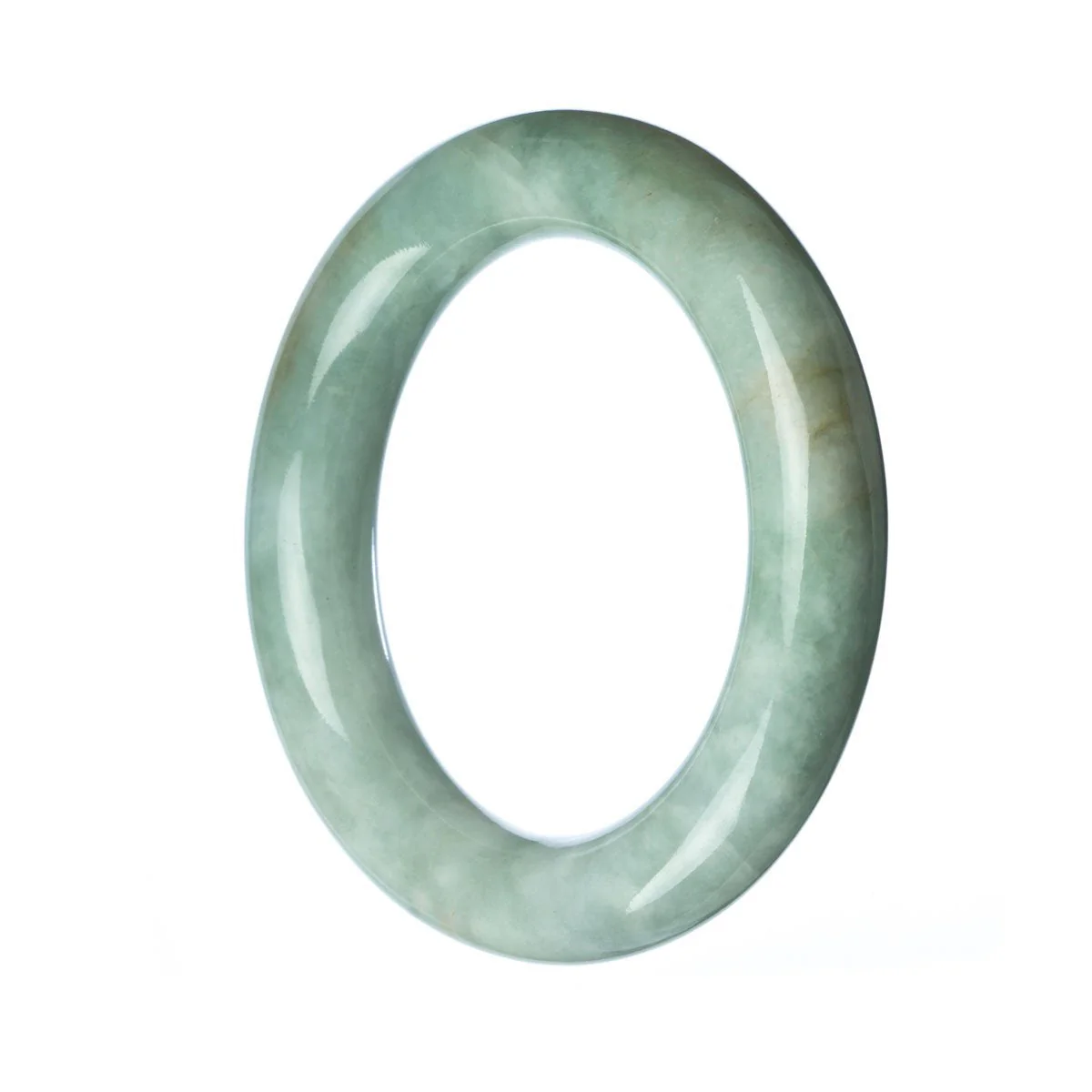 Authentic Grade A Green Traditional Jade Bracelet - 54mm Round - Image 2