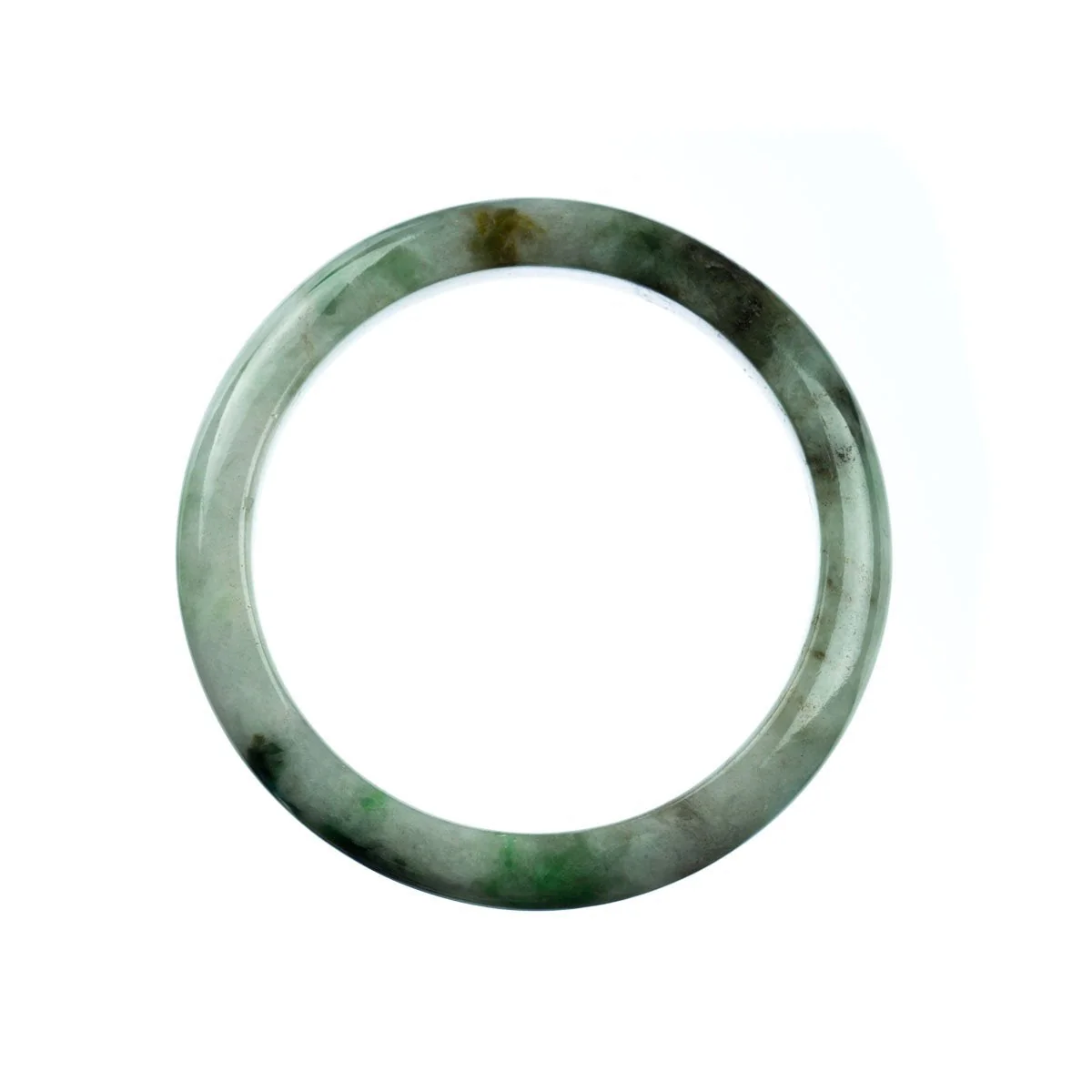 Certified Untreated Green Burma Jade Bracelet - 59mm Semi Round - Image 4
