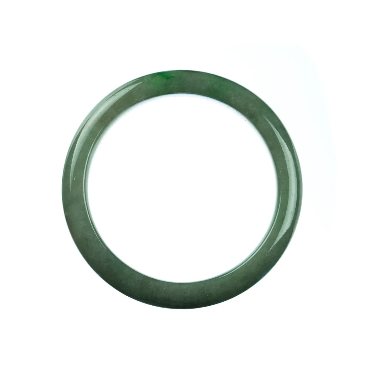 Genuine Grade A Green Jadeite Bangle Bracelet - 58mm Semi Round - Image 4