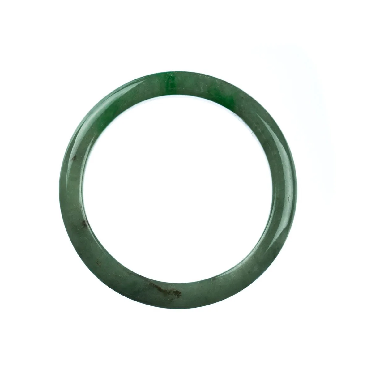 Genuine Natural Green Traditional Jade Bracelet - 58mm Semi Round - Image 4
